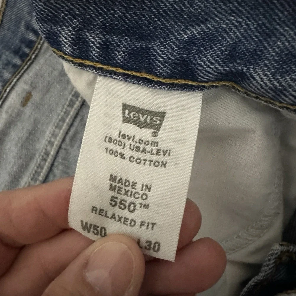 Levi's 550 Relaxed Fit Blue Denim Men's Jeans 50X30‎